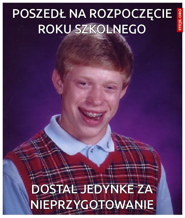 Poszedł na rozpoczęcie roku szkolnego