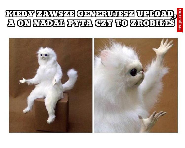 KIEDY ZAWSZE GENERUJESZ UPLOAD, A ON NADAL PYTA CZY TO ZROBIŁEŚ