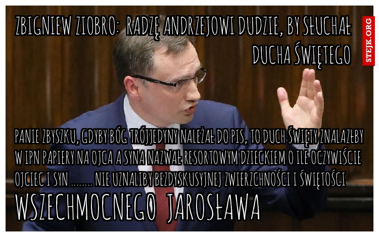 Zbigniew Ziobro:  radzę Andrzejowi Dudzie, by słuchał Ducha Świętego