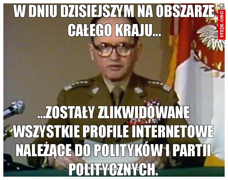 W dniu dzisiejszym na obszarze całego kraju...