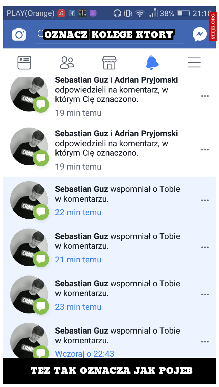 OZNACZ KOLEGE KTORY