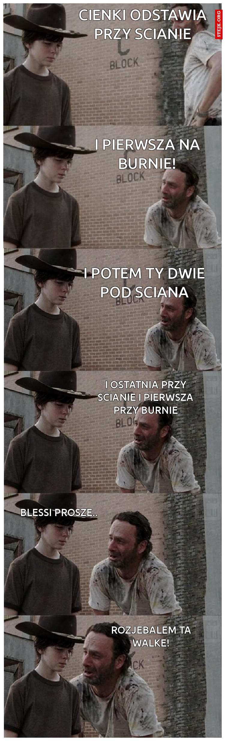 cienki odstawia przy scianie