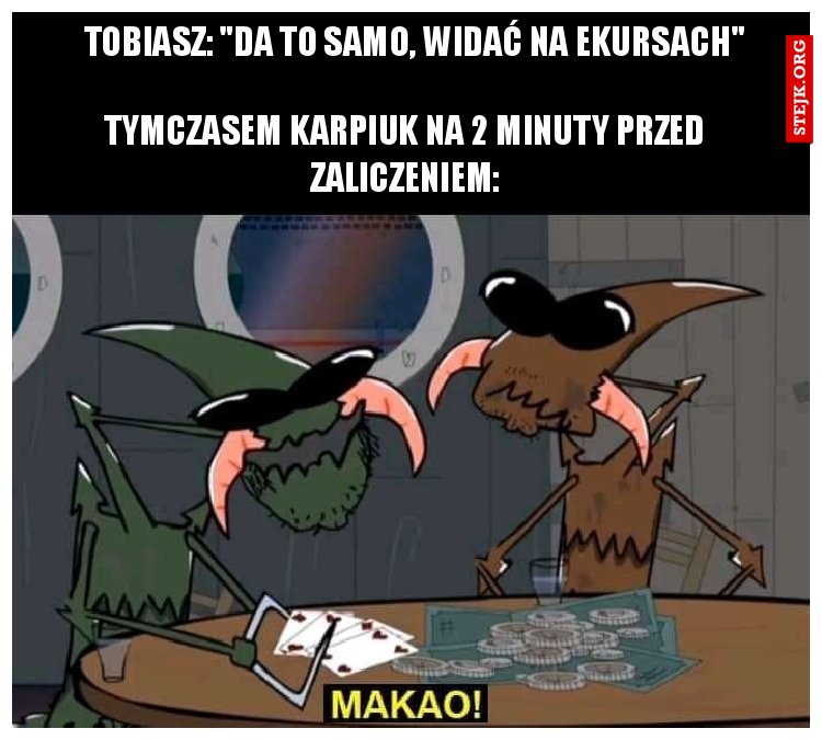 Tobiasz: "da to samo, widać na ekursach"