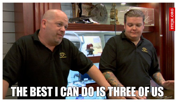 THE BEST I CAN DO IS THREE OF US