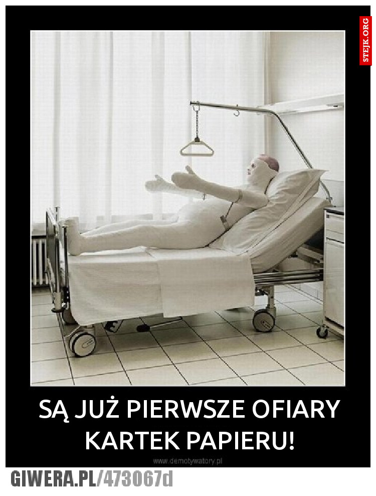 Są już pierwsze ofiary kartek papieru!