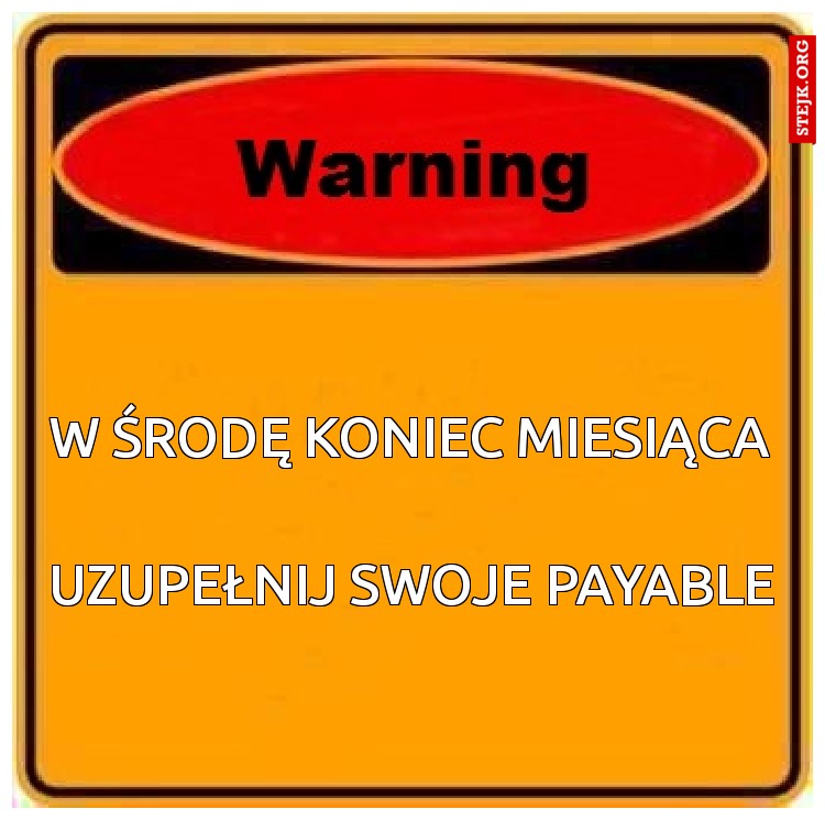 W środę koniec miesiąca