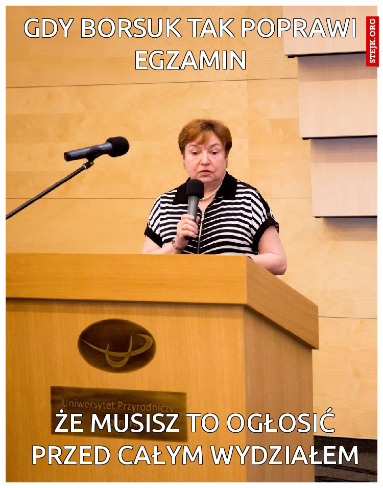 gdy Borsuk tak poprawi egzamin
