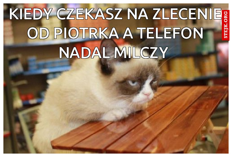 Kiedy czekasz na zlecenie od Piotrka a telefon nadal milczy 