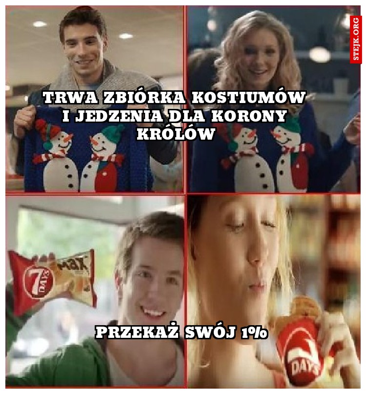 TRWA ZBIÓRKA KOSTIUMÓW I JEDZENIA DLA kORONY KRÓLÓW