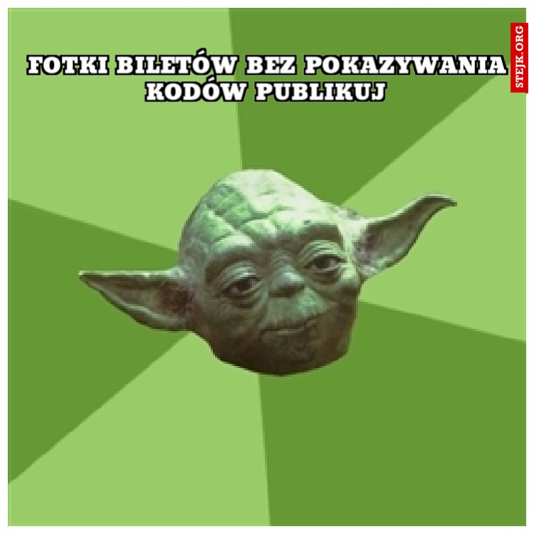  fotki biletów bez pokazywania kodów publikuj