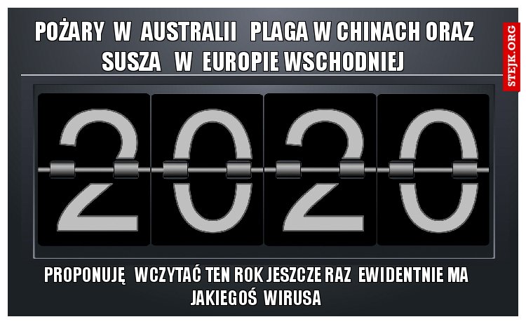 pożary  w  australii   plaga w chinach oraz susza   w  europie wschodniej
