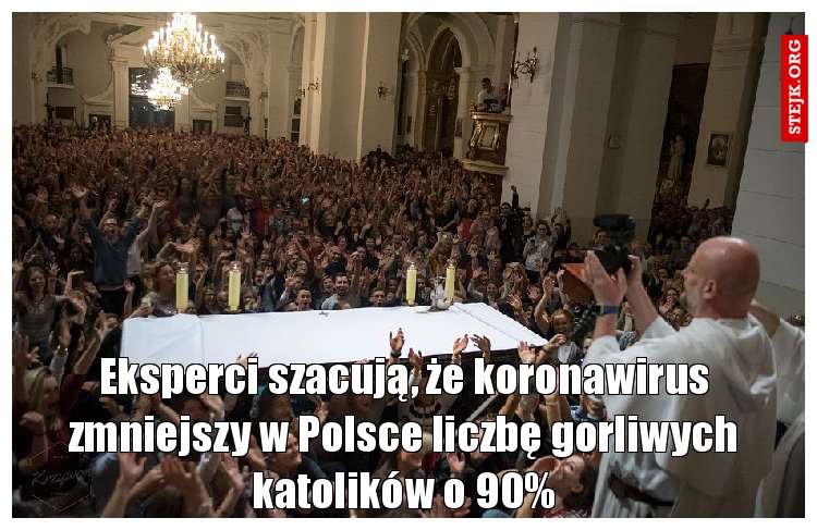 Eksperci szacują, że koronawirus zmniejszy w Polsce liczbę gorliwych katolików o 90%