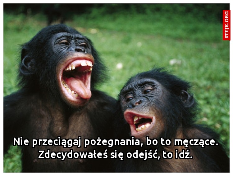 Nie przeciągaj pożegnania, bo to męczące. Zdecydowałeś się odejść, to idź.