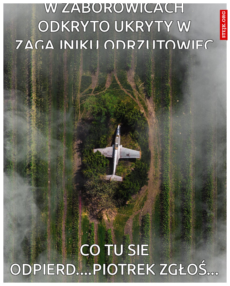 W ZABOROWICACH ODKRYTO UKRYTY W ZAGAJNIKU ODRZUTOWIEC