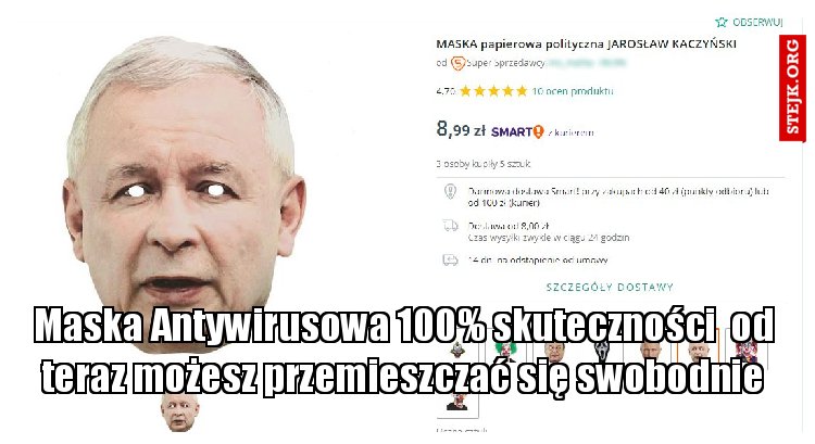 Maska Antywirusowa 100% skuteczności  od teraz możesz przemieszczać się swobodnie