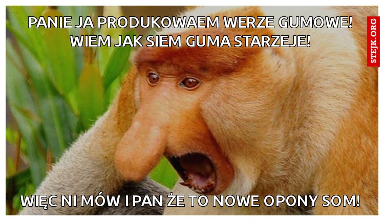 Panie ja produkowaem werze gumowe! wiem jak siem guma starzeje!