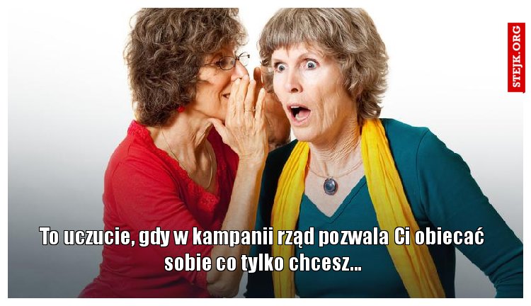 To uczucie, gdy w kampanii rząd pozwala Ci obiecać sobie co tylko chcesz...