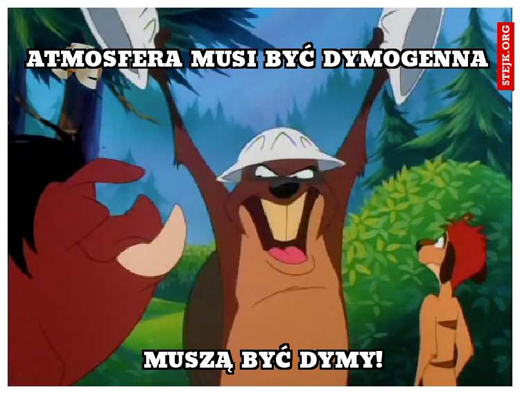 atmosfera musi być dymogenna