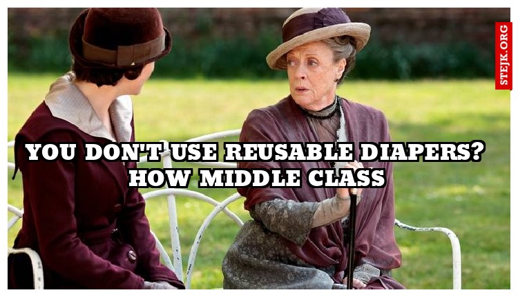 You don't use reusable diapers? How middle class