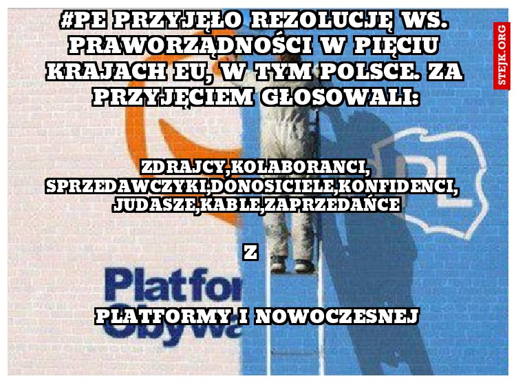 #pe przyjęło rezolucję wS. praworządności w pięciu krajach EU, w tym Polsce. za przyjęciem głosowali: