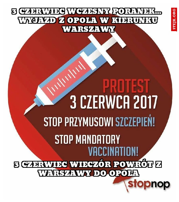 3 czerwiec wczesny poranek...  wyjazd z opola w kierunku Warszawy