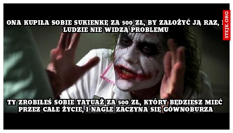 Ona kupiła sobie sukienkę za 500 zł, by założyć ją raz, i ludzie nie widzą problemu