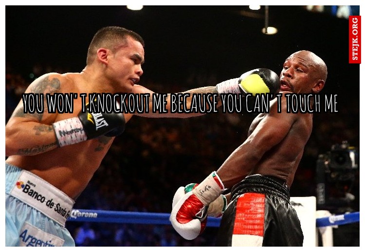 YOU WON'T KNOCKOUT ME BECAUSE YOU CAN'T TOUCH ME