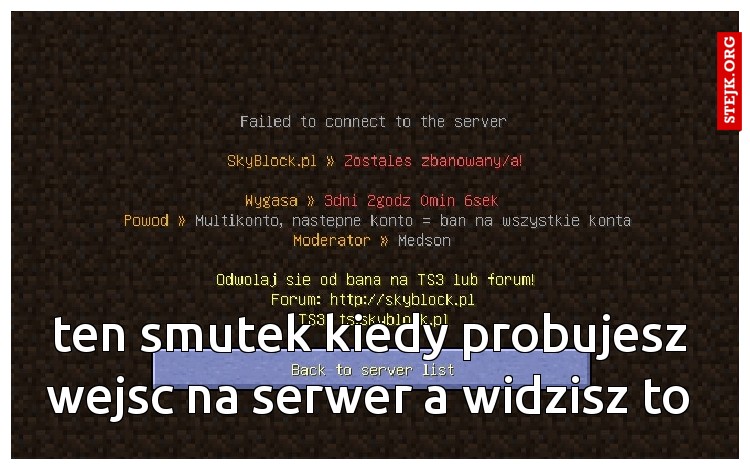 ten smutek kiedy probujesz wejsc na serwer a widzisz to
