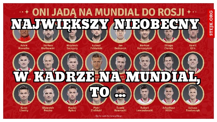 największy nieobecny  na mundial