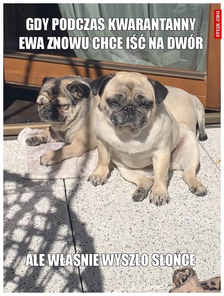 Gdy podczas kwarantanny Ewa chce iść na dwór 
