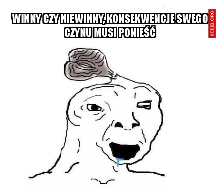 Winny czy niewinny, konsekwencje swego czynu musi ponieść