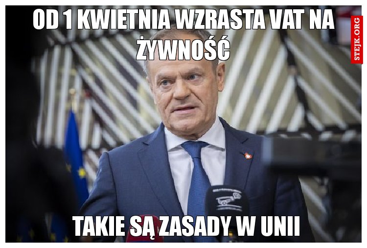 Od 1 kwietnia wzrasta vat na żywność