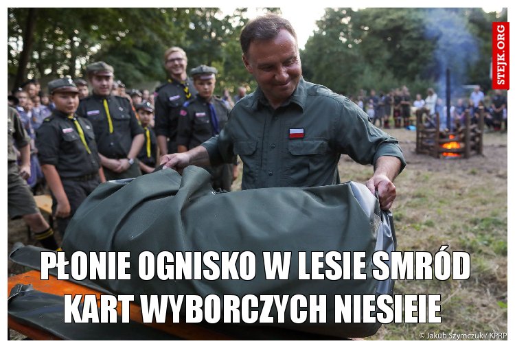 Płonie ognisko w lesie smród kart wyborczych niesieie 