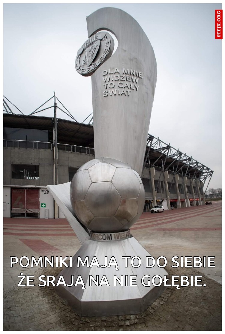 pomniki mają to do siebie że srają na nie gołębie.