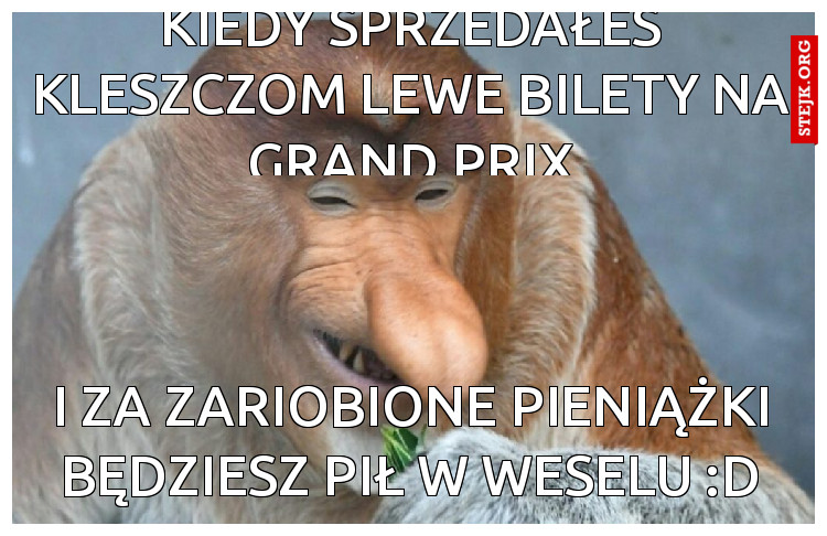 Kiedy sprzedałeś kleszczom lewe bilety na grand prix