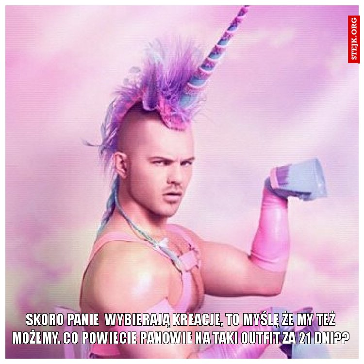 Skoro Panie  wybierają kreacje, to myślę że my też możemy. Co powiecie Panowie na taki outfit za 21 dni??