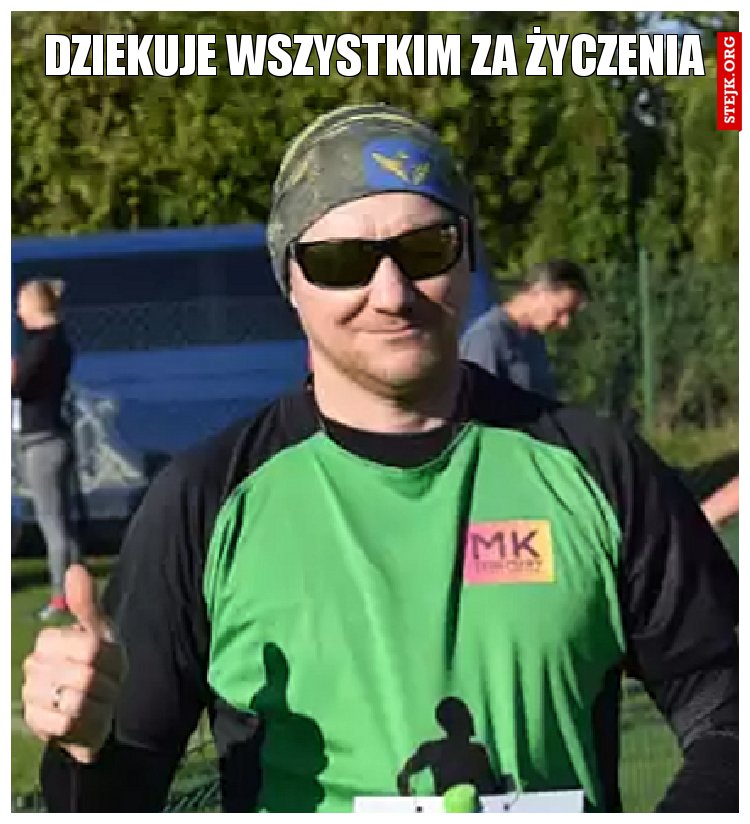 Dziekuje wszystkim za życzenia