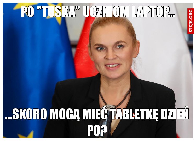 Po "tuska" uczniom laptop...