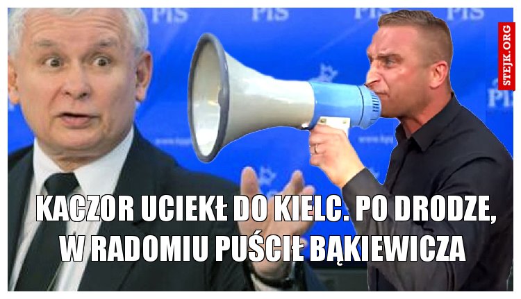 Kaczor uciekł do Kielc. Po drodze, w Radomiu puścił Bąkiewicza 