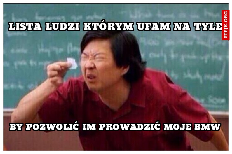 Lista ludzi którym ufam na tyle
