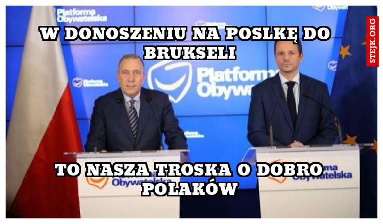 w donoszeniu na poslkę do  brukseli