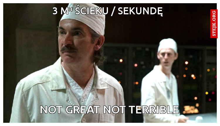 3 m³ ścieku / sekundę
