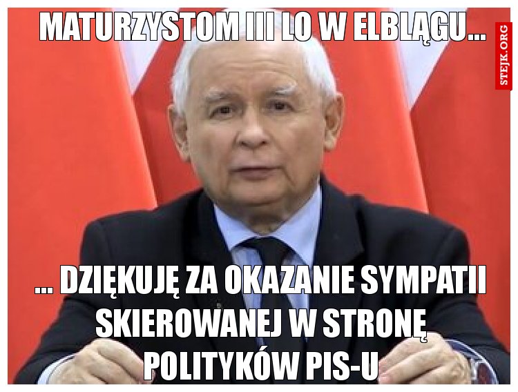 Maturzystom III LO w Elblągu...