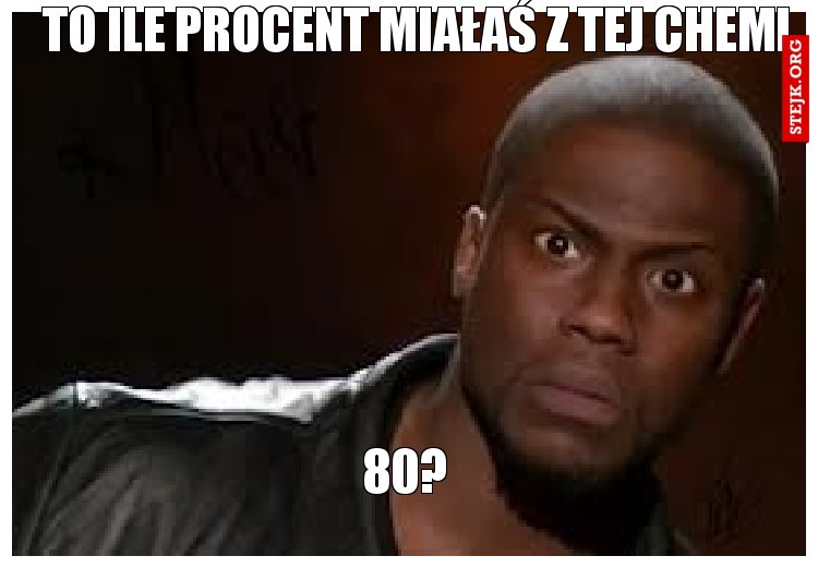 To ile procent miałaś z tej chemi
