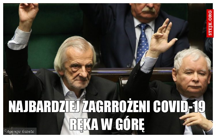 Najbardziej zagrrożeni covid-19 ręka w górę