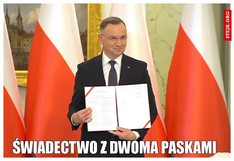 Świadectwo z dwoma paskami