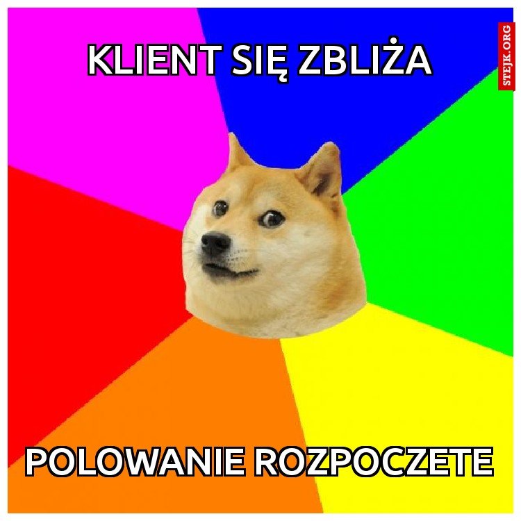Klient się zbliża