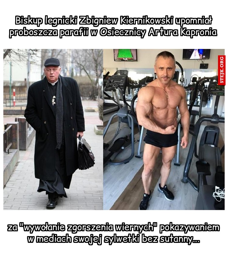 Biskup legnicki Zbigniew Kiernikowski upomniał proboszcza parafii w Osiecznicy Artura Kapronia