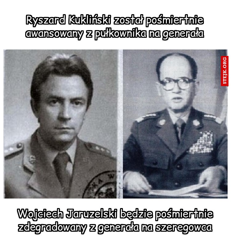 Ryszard Kukliński został pośmiertnie awansowany z pułkownika na generała