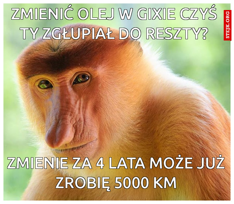 Zmienić olej w gixie czyś Ty zgłupiał do reszty?
